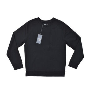 VRST Men's Pinnacle Fleece Crewneck Pullover Athletic Fit Black Size S NEW